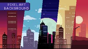 The best gifs for pixel city. 2d Pixel Art City Backgrounds Pack On Cubebrush Co Pixel Art City Background Pixel