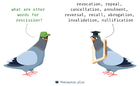 The undoing or termination of a contract entered into as a result of misrepresentation or fraud. More 100 Rescission Synonyms Similar Words For Rescission