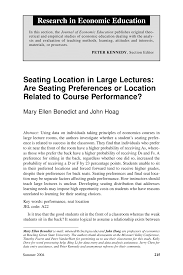 Pdf Seating Location In Large Lectures Are Seating