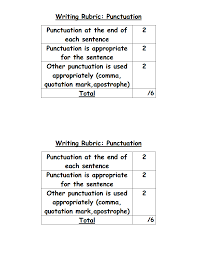 punctuation rubric pdf rubrics punctuation school fun