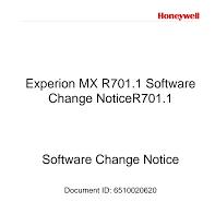 Experion MX R701.1 Software Change Notice