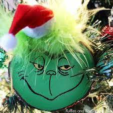 Grinch christmas decorations to make. Diy Grinch Ornament Set For A Christmas Tree Or Gifts