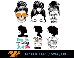 Download Messy Bun Vector Messy Bun Skull Dxf Eps By Akiko Art On Zibbet