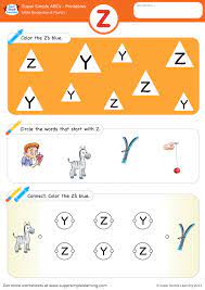 Large alphabet letters from a to z with a green background. Letter Recognition Phonics Worksheet Z Uppercase Super Simple In 2021 Letter Recognition Phonics Worksheets Phonics