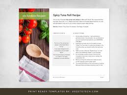 Colorful illustrated general recipe card. Best Recipe Card For Word With Outstanding Design Used To Tech