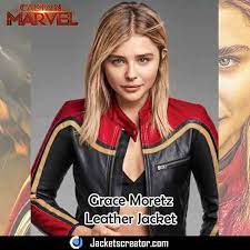 Captain Marvel Chloe Grace Moretz Leather Jacket Jackets Creator Chloe Grace Moretz Marvel Jacket Chloe Grace