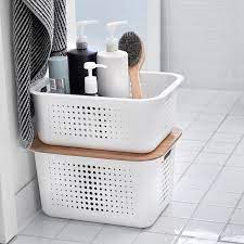 On the go travel kit. White Nordic Storage Baskets With Handles Bathroom Basket Storage Storage Baskets Small Bathroom Organization