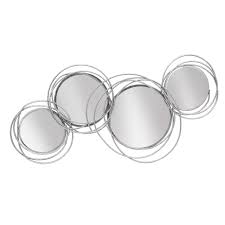 Orren Ellis Antwerp Looped 4 Circle Modern Accent Mirror Wayfair Circle Mirror Accent Mirrors Silver Wall Mirror