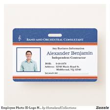 Employee Photo Id Logo Name Custom Badge Zazzle Com Custom Badges Custom Holiday Card Badge