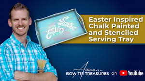 Easter Inspired Chalk Painted and Stenciled Serving Tray