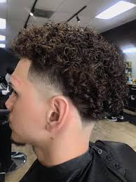 Curly hair with a taper and fade provides a significant balance between youthful and mature. Taperfade Curly Hair Perm Mx Barber Shop Salon Facebook
