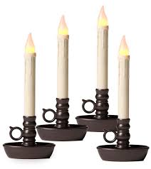 4 Pack Battery Operated Single Window Led Window Candles Bronze Plowhearth
