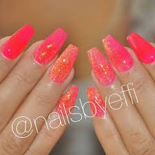 See more ideas about nails nail designs acrylic nails. Bright Pink And Orange Acrylic Nails Nail And Manicure Trends