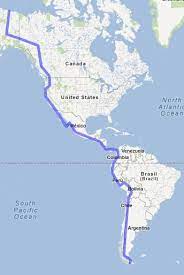 How far between colombia to argentina? Panamerikana Euroasiatika