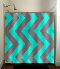 Aqua Blue Gray Chevron Turquoise Shower Curtain Extra Long Etsy Custom Duvet Chevron Shower Curtain Fabric Decor