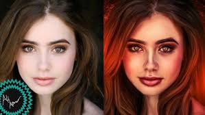 photoshop smudge art for Lily collins by Ali Alrawi