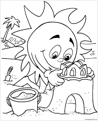 Tape or staple together the edges of the sun's face so it forms a tube. 7 Summer Coloring Pages Ideas Summer Coloring Pages Coloring Pages Coloring Pages For Kids