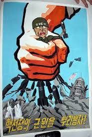 However, the north korean propaganda machine is not alone in uniting its populace by painting the united states as an evil entity bent on invading the land north of the 38th parallel. Anti Us North Korean Propaganda Poster American Propaganda North Korea Propaganda Posters