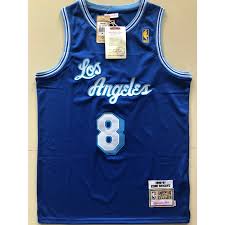 Unk blue label nba los angeles lakers size l t shirt #037. Mens 8 Kobe Bryant Los Angeles Lakers 1996 97 Mitchell Ness Jersey Blue Shopee Philippines