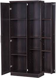 Gymax storage floor cabinet organizer cupboard w/ 4 drawers adjustable shelf black. Amazonsmile Homcom 72 Wood Free Standing Kitchen Pantry Organizer Storage Cabinet Esp Kitchen Pantry Organisers Free Standing Kitchen Pantry Kitchen Pantry