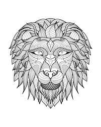 Once they finish, have them cut slits all. Lion Head 2 Lions Adult Coloring Pages