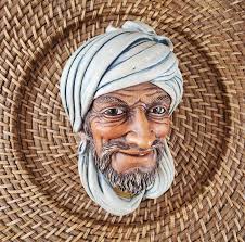 Rare 1970s Chalkware Head Abdul Sheik Arab Turban Made in England Very  Detailed, Heavy Piece Vintage