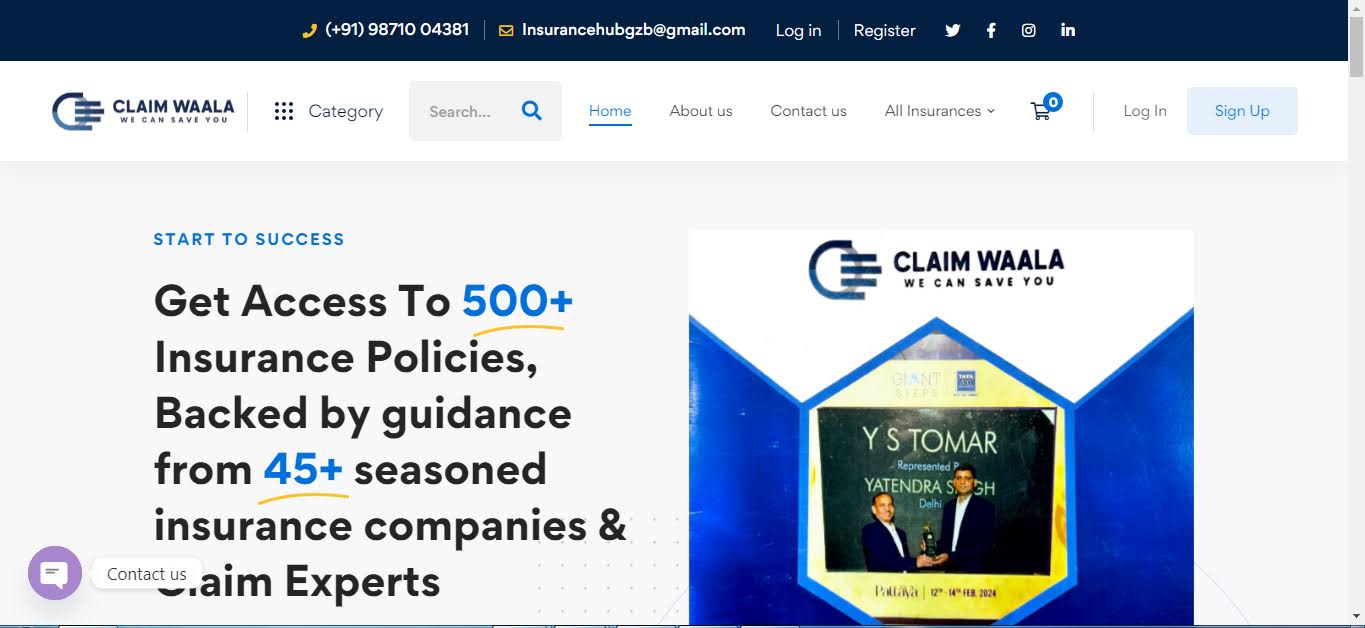 Insurance Claim Solutions Website product image