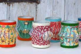 Chinese lantern out of tissue paper. Free Paper Lantern Template Diy Tea Light Jars Pillar Box Blue