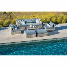 Niko 10 Piece Modular Seating Set In Slate By Sirio Patio Table Decor Decorative Bird Houses Aluminum Furniture