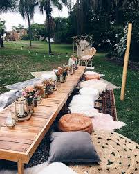 Long Low Lounge Table Ideas For Glamping Backyard Party Boho Picnic Outdoor Parties