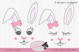 Free bunny face svg design. Easter Bunny Face Svg Girl Bunny Face Svg Cut File 50702 Svgs Design Bundles