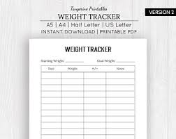Fitness Planner Printable Fitness Journal Calorie