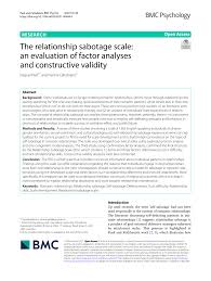 Adjective · 1'a romantic candlelit dinner'. Pdf The Relationship Sabotage Scale An Evaluation Of Factor Analyses And Constructive Validity