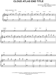 Cloud Atlas End Title From Cloud Atlas Sheet Music Piano Solo In C Major Download Print Sheet Music Cloud Atlas Clouds
