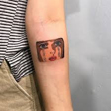Kawaii style cry baby tattoo on the calf. Crying Lady Forearm Tattoo Amazing Tattoo Ideas