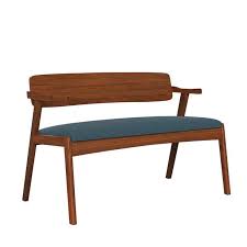 Walker edison 6 person mid century modern wood hairpin rectangle kitchen dining table, brown. Homesvale Dorno Mid Century Modern Arm Dining Bench With Cherry Wood Back Walmart Com Walmart Com