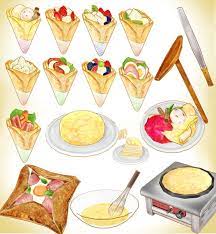 クレープセットver1 0 キャベツ鉢 さんのイラスト クレープ レシピ 料理 レシピ 食べ物 イラスト