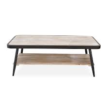 Weathered driftwood & dover white finish. Industrial Style Distressed Whitewash And Gray Coffee Table 44 7 W X 22 D X 16 2h Overstock 32661744