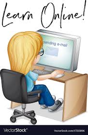 Phrase Learn Online With Girl Working On Computer Illustration Download A Free Preview Or High Quality Online Learning Online Education Teaching Lessons Plans