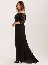 Special Occasion Black Lace Off Shoulder Gown Black Lace Gown Plus Size Black Dresses White Lace Midi Dress
