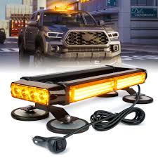 Led Warning Beacon Orange White Strobe 24 Watt Magnetic Roof Light Bar For Sale Online Ebay