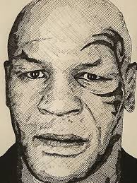 Re~print (Of Our Original)black & White Drawing Of AJ, Mike Tyson &  Muhammad Ali