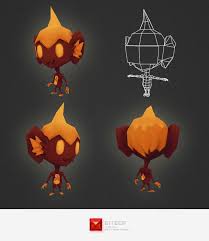 Low Poly Fire Alien Low Poly Games Game Character Design Low Poly