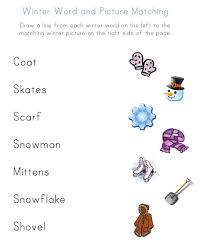 This is an excellent resource for collecting wa kids data for kindergarten. Winter Word Matching Worksheet Winter Words Winter Worksheets Winter Worksheets For Kids