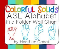 Asl Sign Language Alphabet Wall Chart Solid Colors