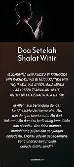 Doa Shalat Witir Doa Kekuatan Doa Kata Kata