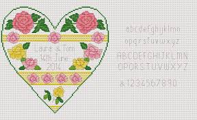 Amanda Gregory Cross Stitch Design Rose Heart Sampler Free