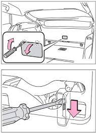 Pull on that fabric tab to . Toyota Prius How To Open Trunk Hiride