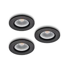 Decke abhangen anleitung zur design decke mit spots fachartikel decke abhangen design decke spots. Komplettes Set 3 Stuck Led Einbaustrahler Udis Schwarz 3w Dimmbar Ip65 Led Online