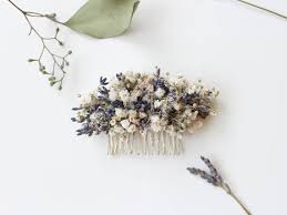 63 best flowers in the hair images on pinterest. Dried Lavender Babies Breath Hair Comb Dainty Wedding Floral Etsy